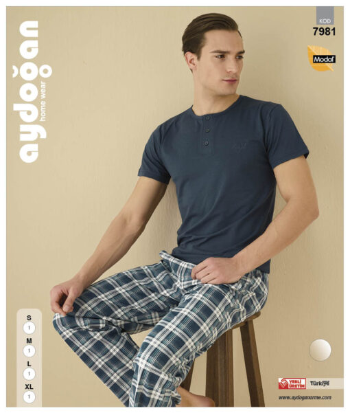PYJAMA HOMME, AYDOGAN, (100% COTON), RÉF 7981