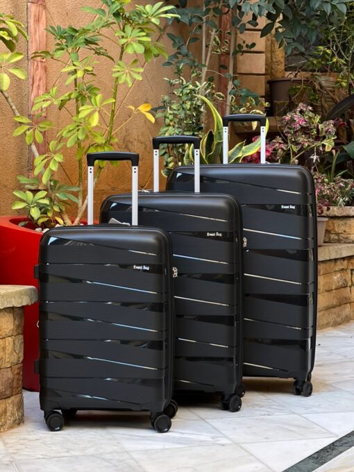 VALISE INCASSABLE POLYPROPYLENE,(3PIECES) P022-NOIR