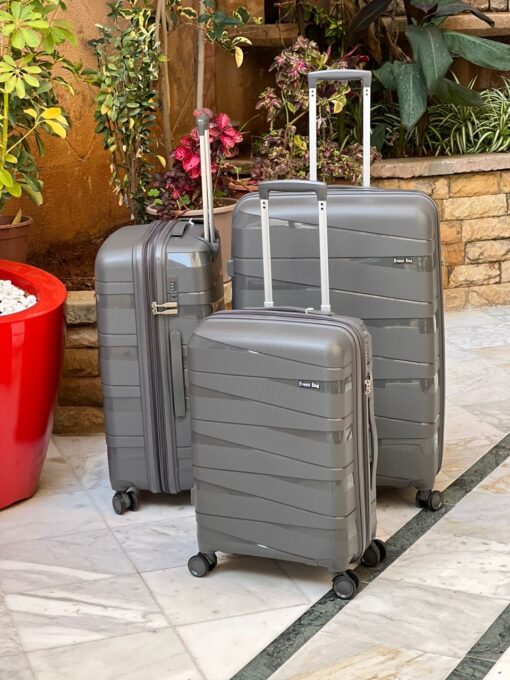 VALISE INCASSABLE POLYPROPYLENE,(3PIECES) P023-GRIS