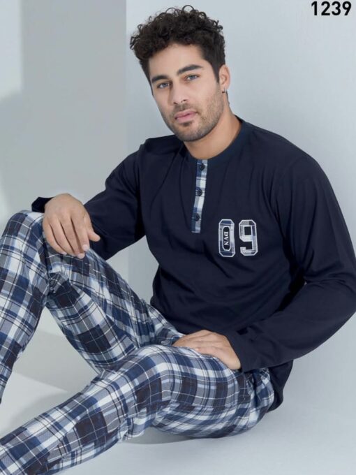 PYJAMA HOMME, Devino, (100% COTON), RÉF 1239BL