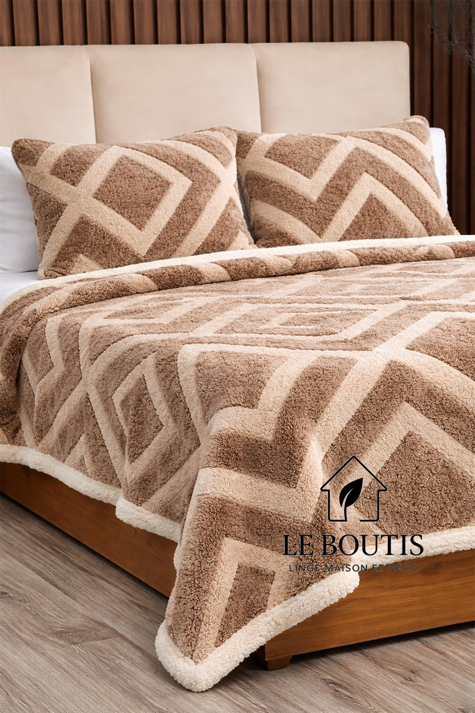 COUVRE LIT VITA, HIVER SHERPA, 3 PIÈCES